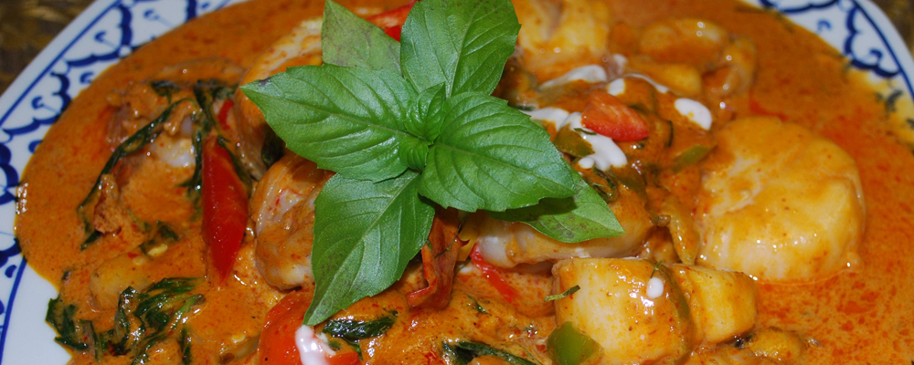 Authentic Thai curry dinner served by Siam Garden Restaurant, Red Bank, NJ